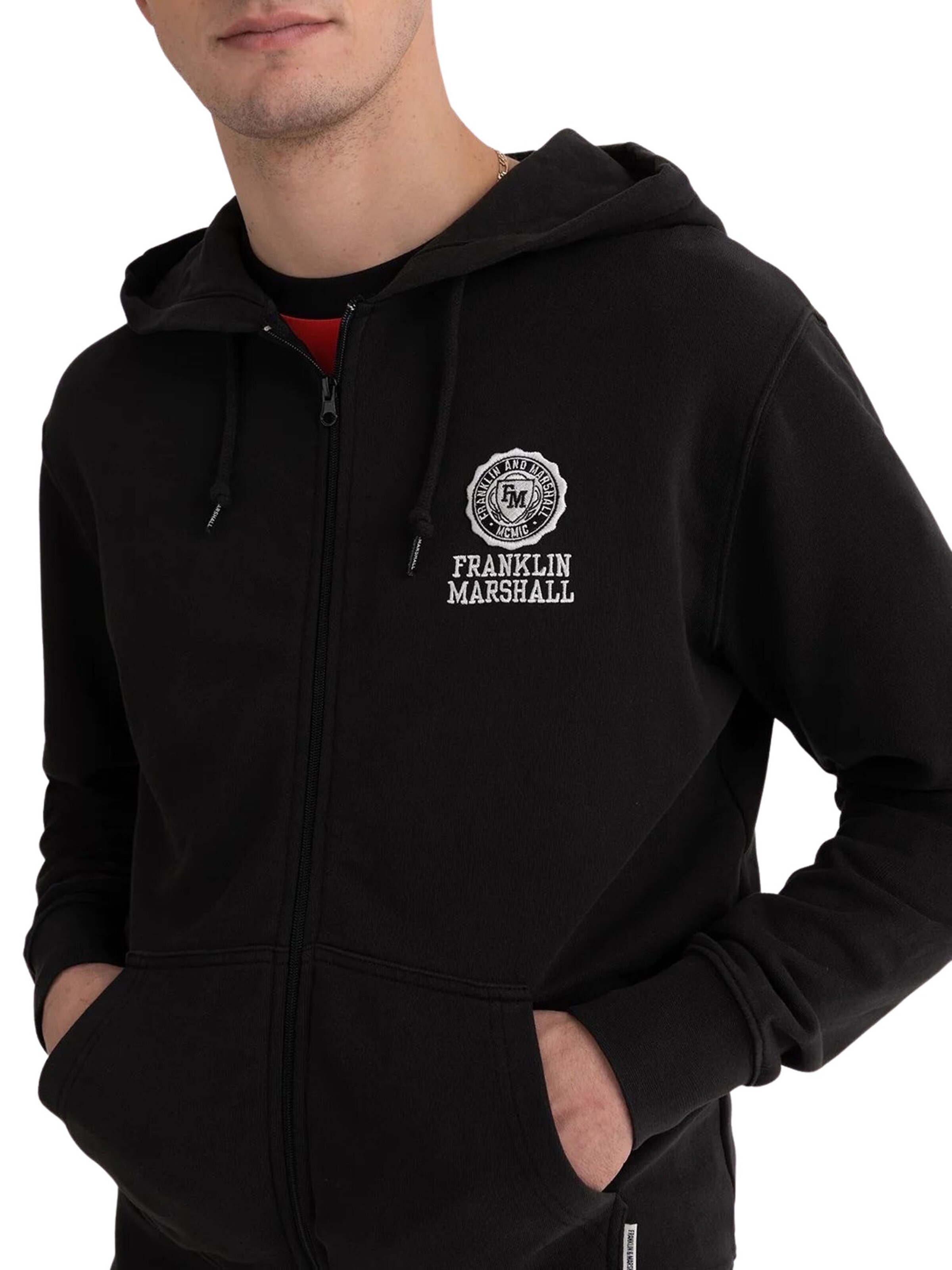 FRANKLIN & MARSHALL Sweatjacke in Schwarz