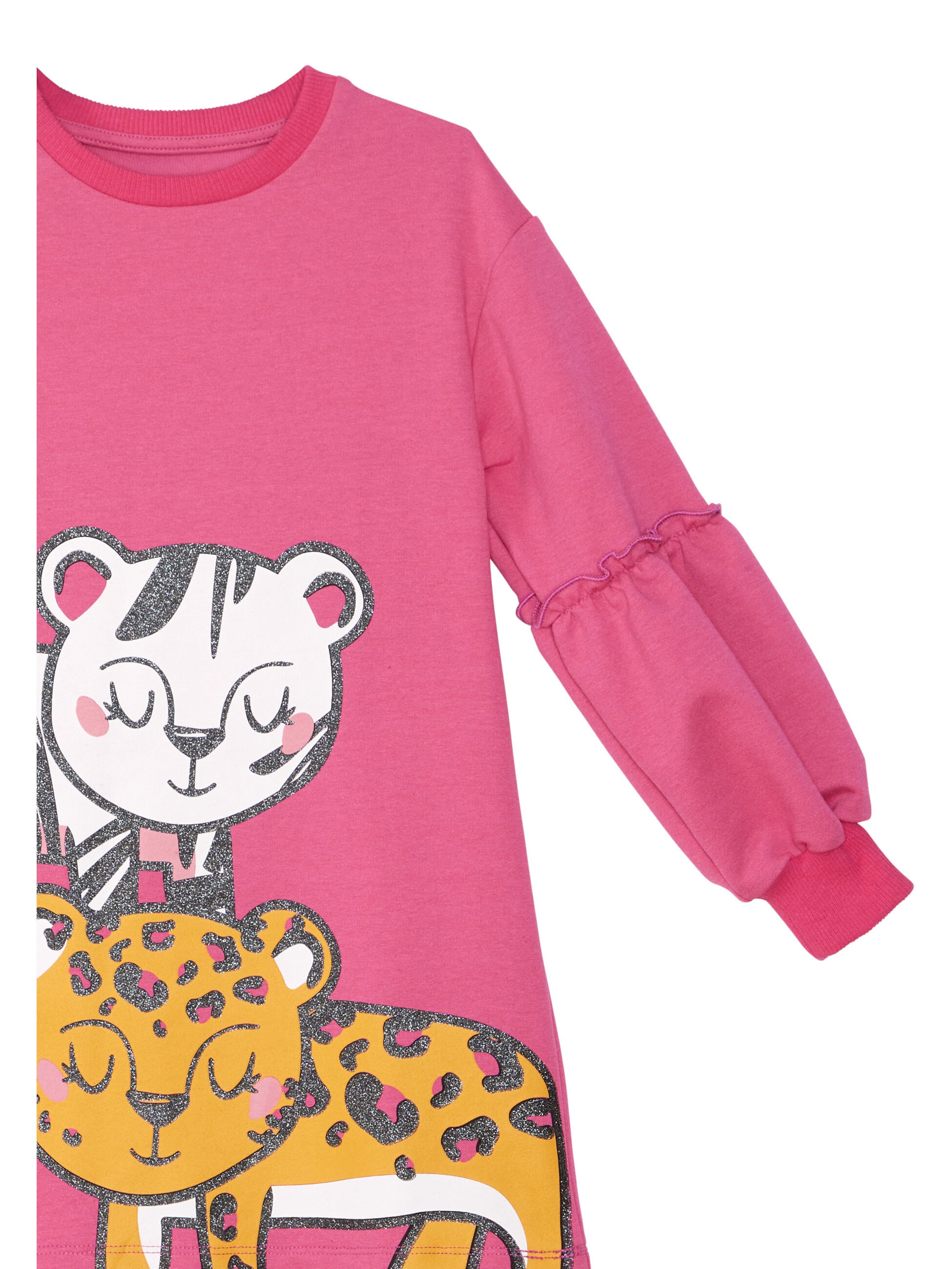 Robe 'Leopard Zebra' Denokids en rose