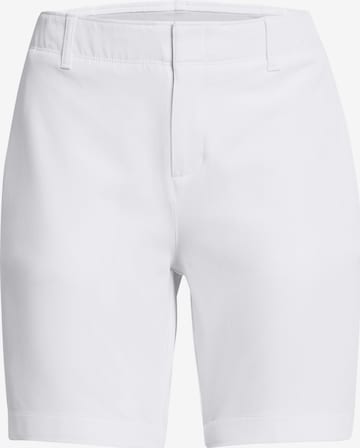 UNDER ARMOUR Workout Pants ' Drive 7' in White: front