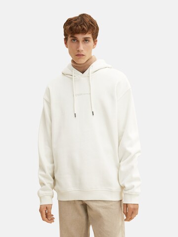 TOM TAILOR DENIM Sweatshirt in White: front