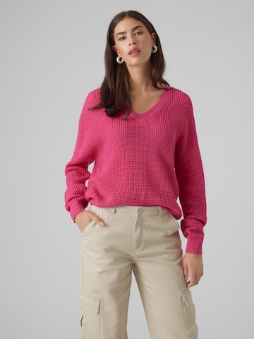 VERO MODA Sweter 'LEANNA' w kolorze fioletowy: przód