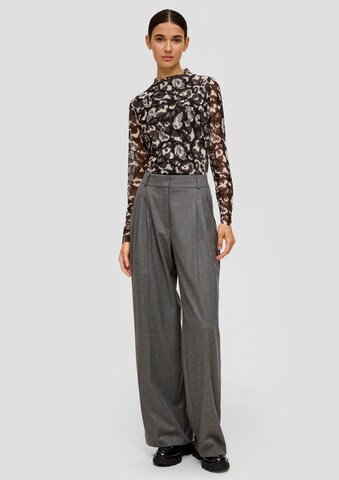 Wide Leg Pantalon à pince s.Oliver BLACK LABEL en gris