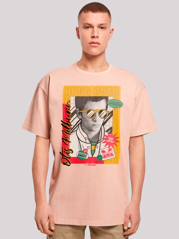 F4NT4STIC Shirt 'Sex Education Otis Hung Over Collage Netflix TV Series' in Orange: front
