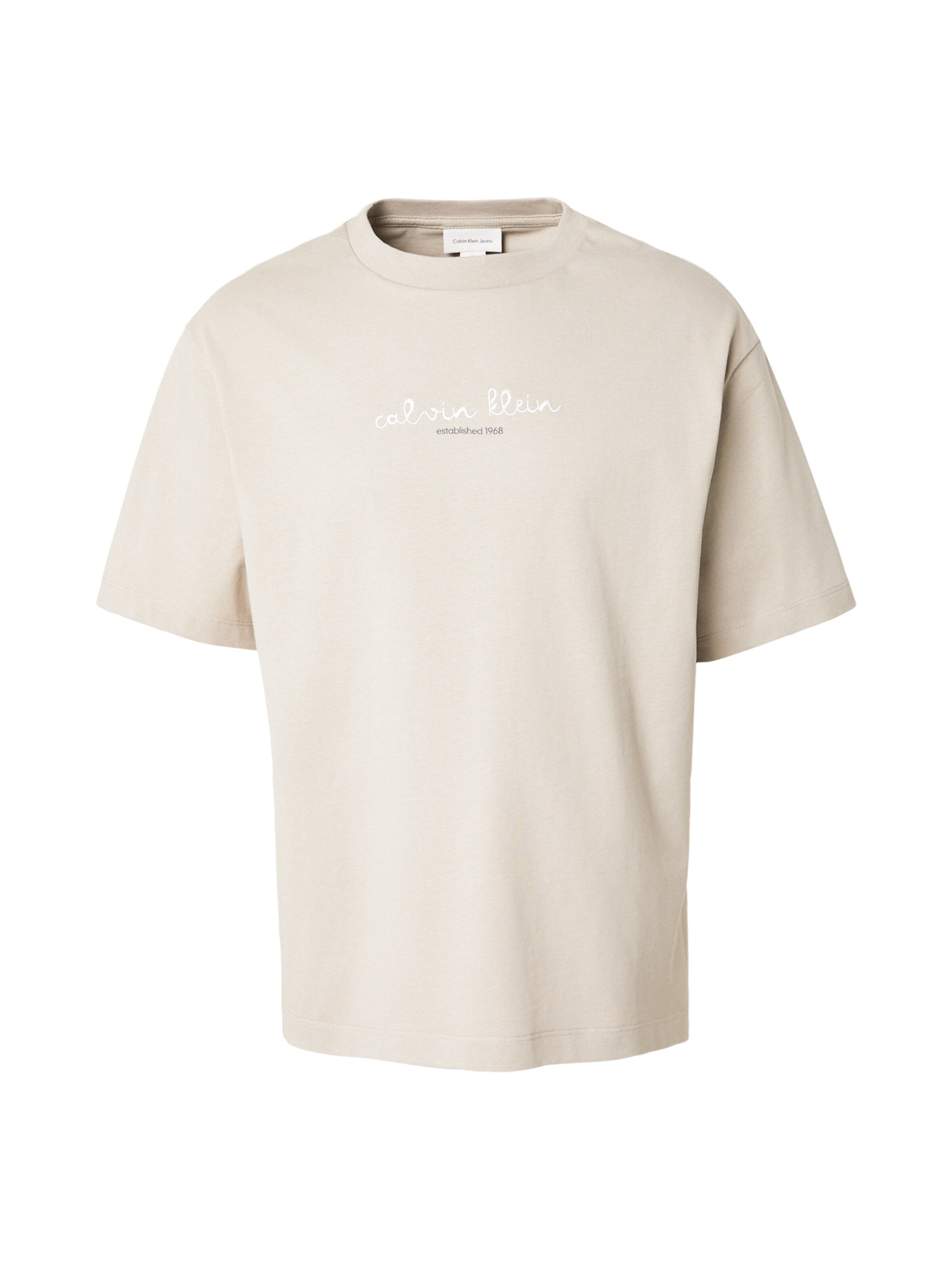 Calvin Klein Jeans T-Shirt en XS en bleu fumé / taupe / blanc, Vue avec produit