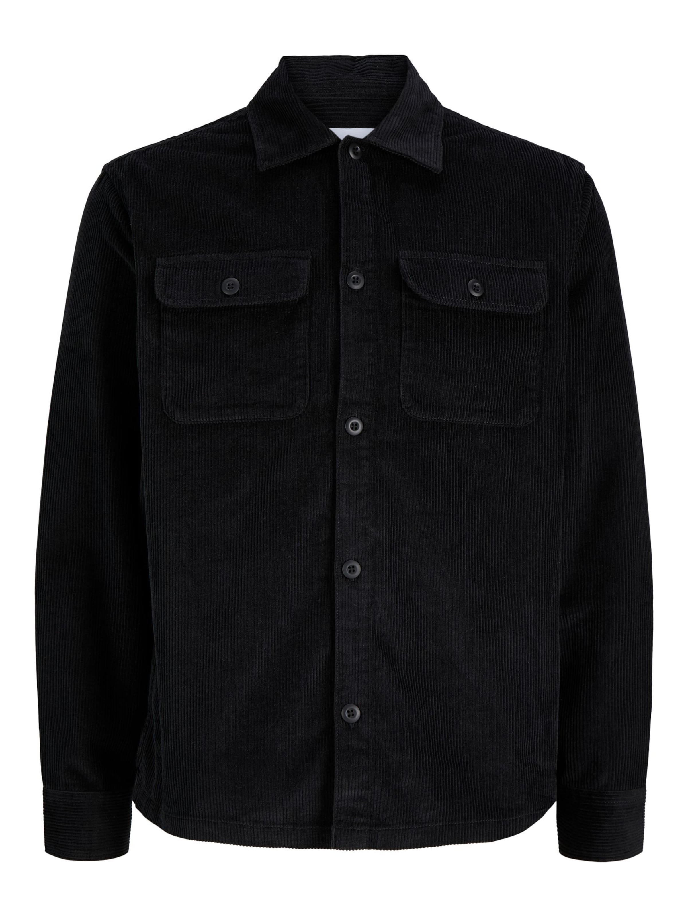 JACK & JONES Regular fit Button Up Shirt 'JJERegent' in Black: front