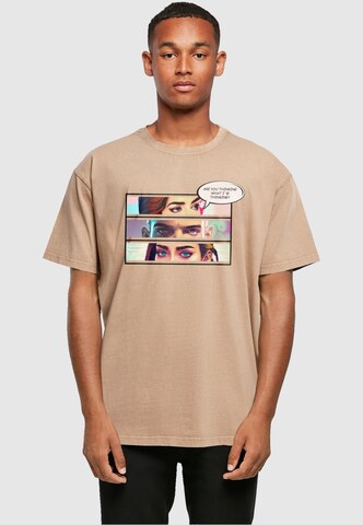 Merchcode T-Shirt 'Thinking Comic' in Beige: Vorderseite