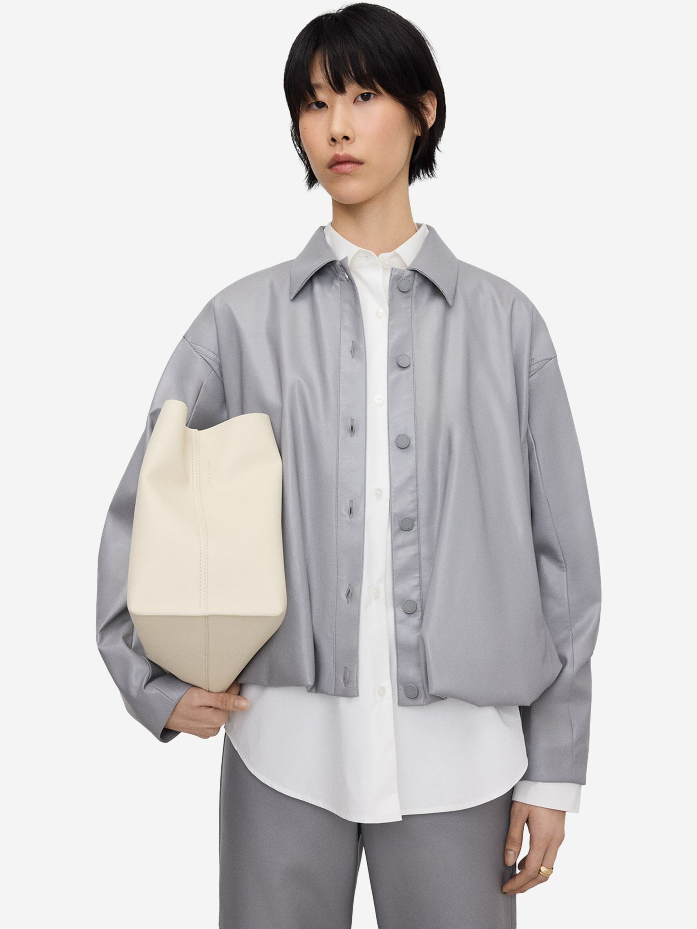 Adolfo Dominguez - Chaqueta de entretiempo en gris: frente