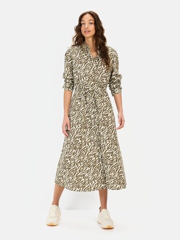 CAMEL ACTIVE Langes Hemdblusenkleid mit Allover-Print in Grün: Vorderseite