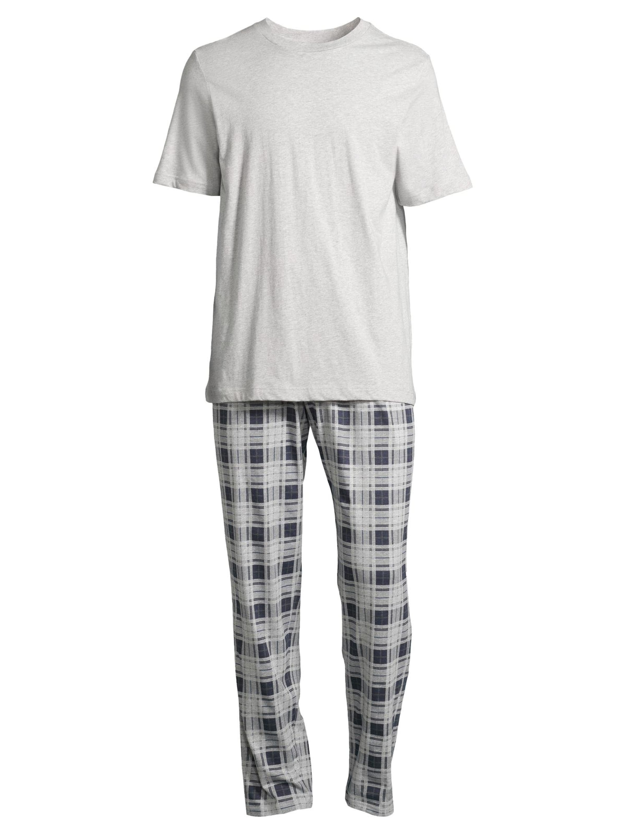 SCHIESSER Pyjama kort 'Night & Home' in Grijs: voorkant
