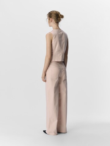 OBJECT Wide leg Jeans 'OBJMoji Mollie' in Roze