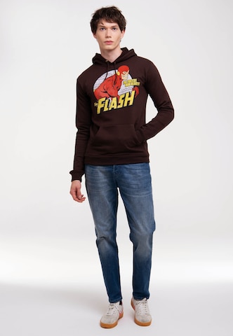 LOGOSHIRT Kapuzenpullover 'DC Comics - Flash, Fastest Man Alive' in Braun