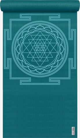 YOGISTAR.COM Yogamatte 'Basic Sri Yantra' in Blau: predná strana