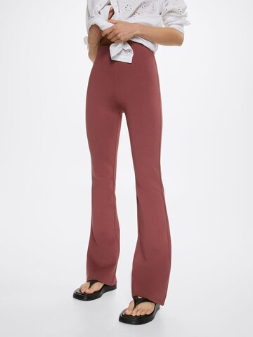 MANGO Flared Leggings 'Puntafco' in Red: front