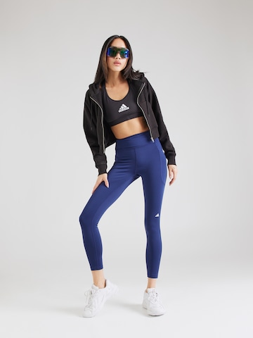 ADIDAS PERFORMANCE Skinny Workout Pants 'DailyRun' in Blue
