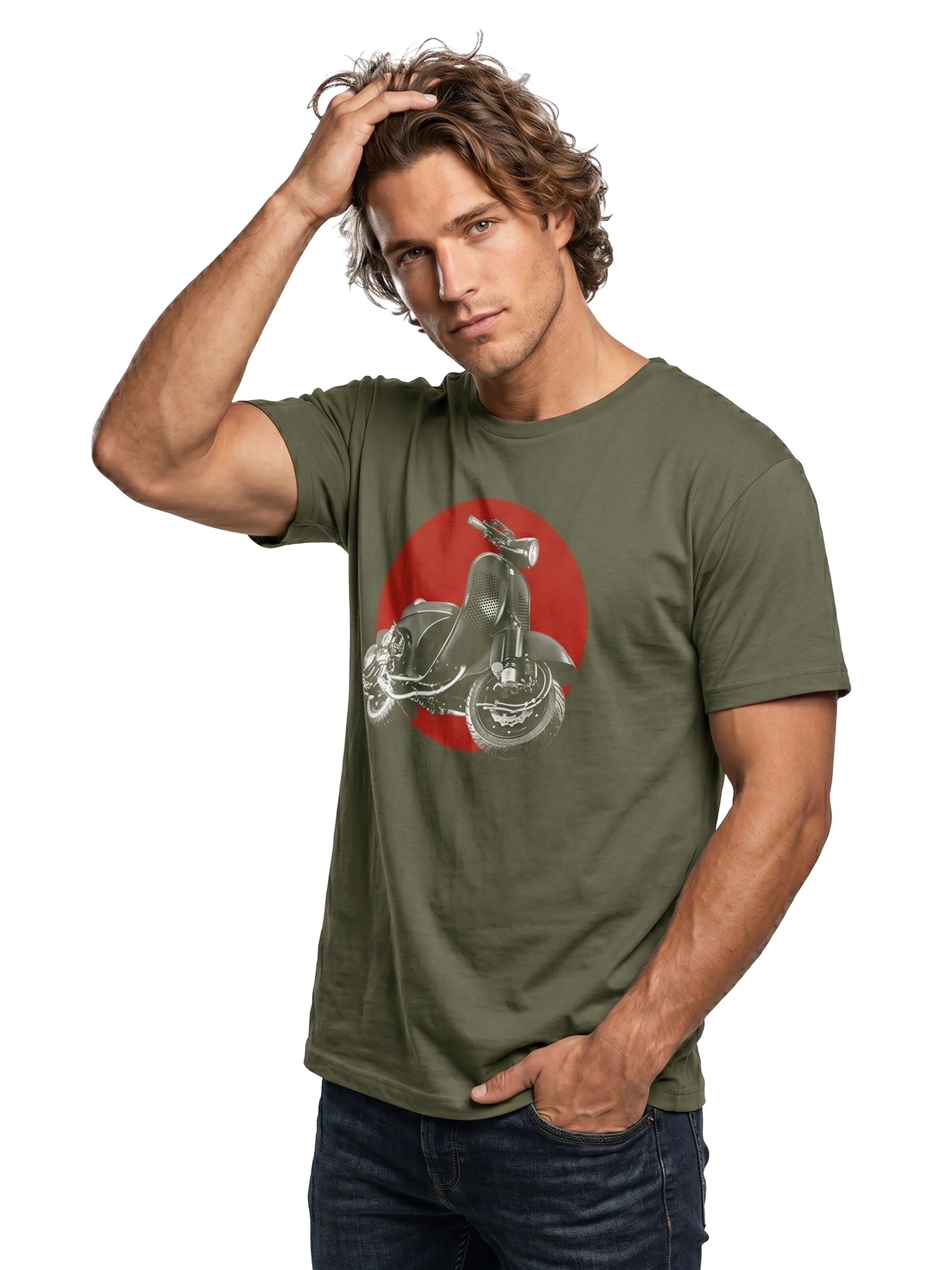 MAKAYA Shirt 'Race Scooter' in Green