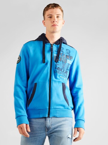 CAMP DAVID Sweat jacket in Blue: front