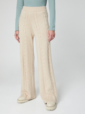 florence by mills exclusive for ABOUT YOU Wide leg Broek 'Rosa' in Beige: voorkant