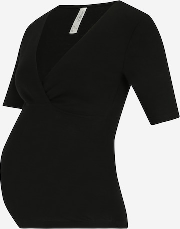 Tricou de la Lindex Maternity pe negru: față