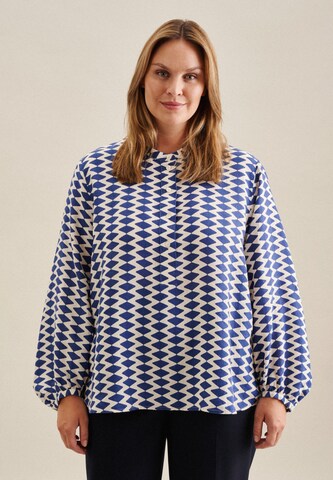 SEIDENSTICKER Blouse 'Schwarze Rose' in Blauw: voorkant