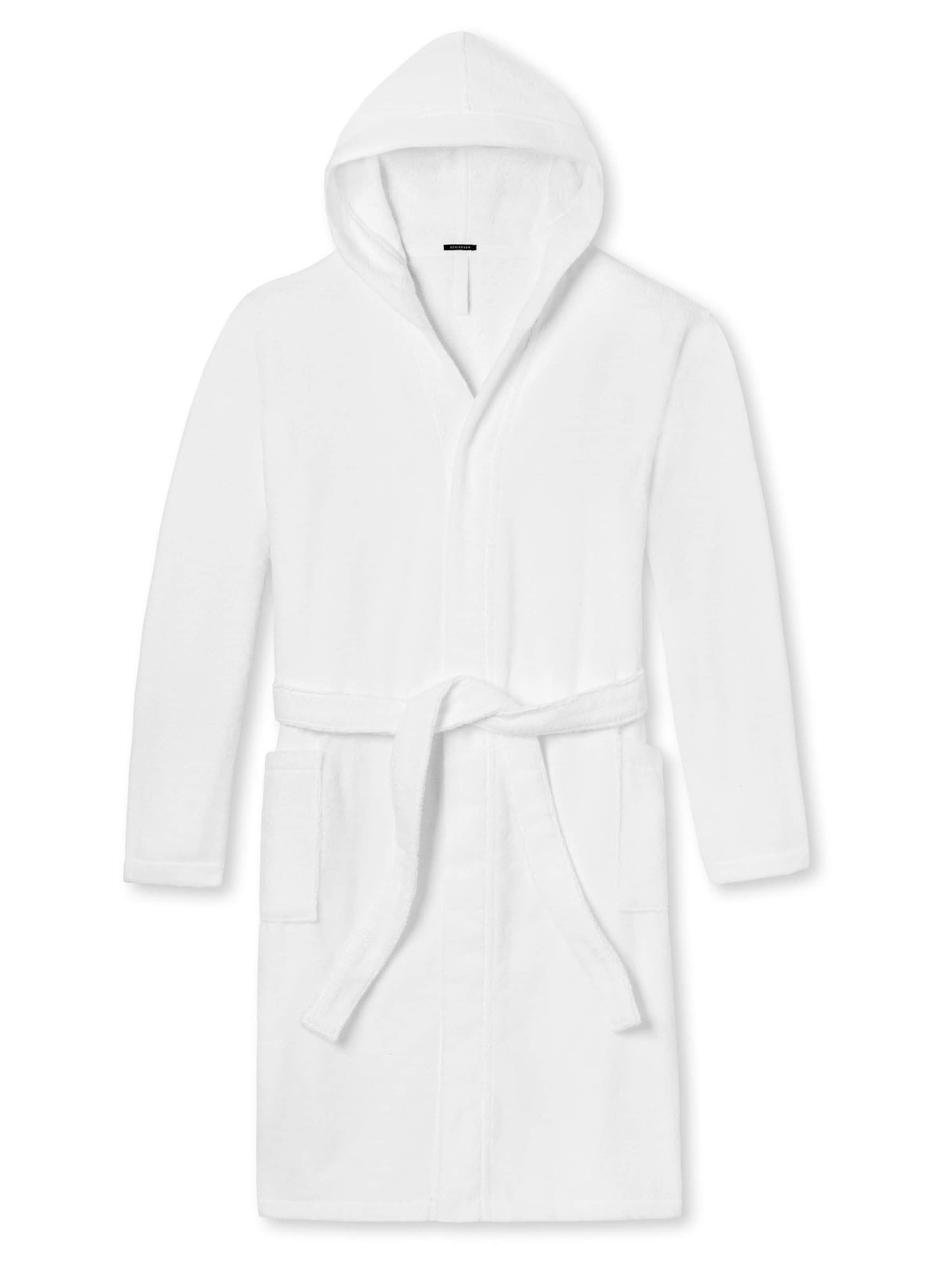 SCHIESSER Bademantel lang 'Essentials'‌ in Weiß: Vorderseite