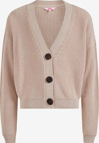 WE Fashion Knit Cardigan in Beige: front