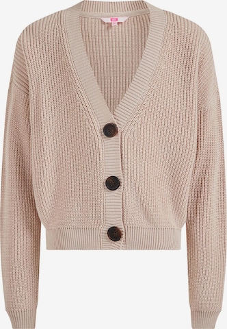 WE Fashion Knit cardigan in Beige: front