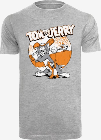 F4NT4STIC Shirt 'Tom and Jerry Play Baseball' in Grijs: voorkant