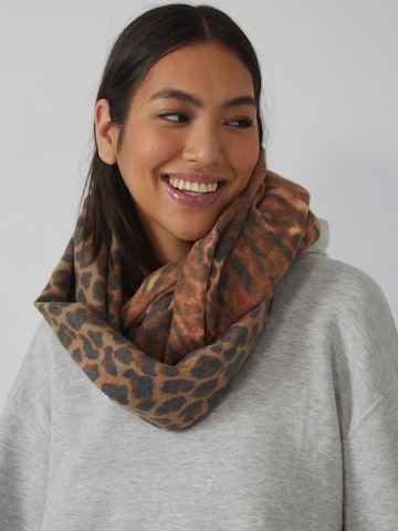 CODELLO Tube Scarf 'FUR BRUSHED' in Brown: front