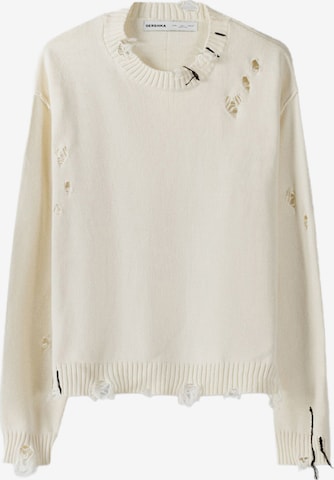 Bershka Sweater in Beige: front