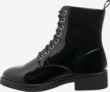 Urban Classics - Botines con cordones en negro: frente