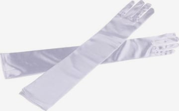 Dirndline Full Finger Gloves 'Satinhandschuhe, lang' in White: front