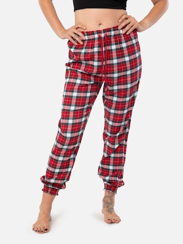 LEAFLETIC Pajama pants 'Leafletic Women’s Flannel Bottom' in Red