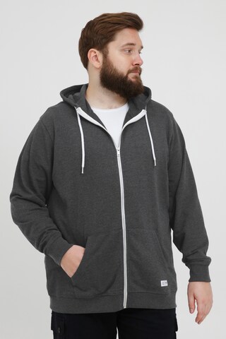 !Solid Zip-Up Hoodie in Grey: front