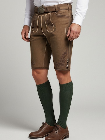 Regular Pantalon folklorique 'Devian' Krüger Buam en marron