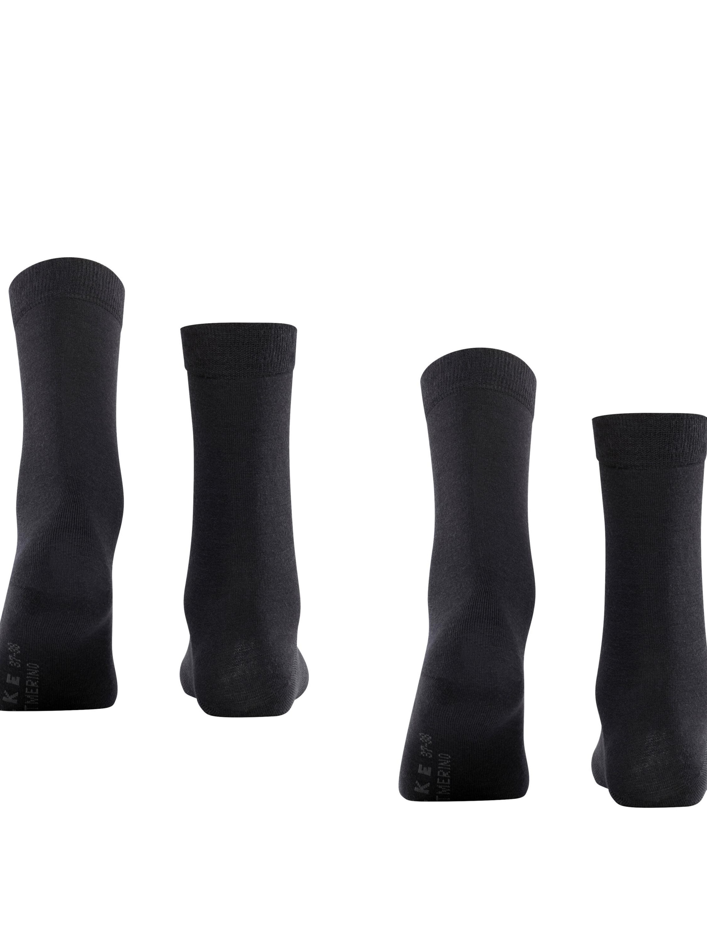 FALKE Socken 'Softmerino 2-Pack'‌‌‌ in Schwarz