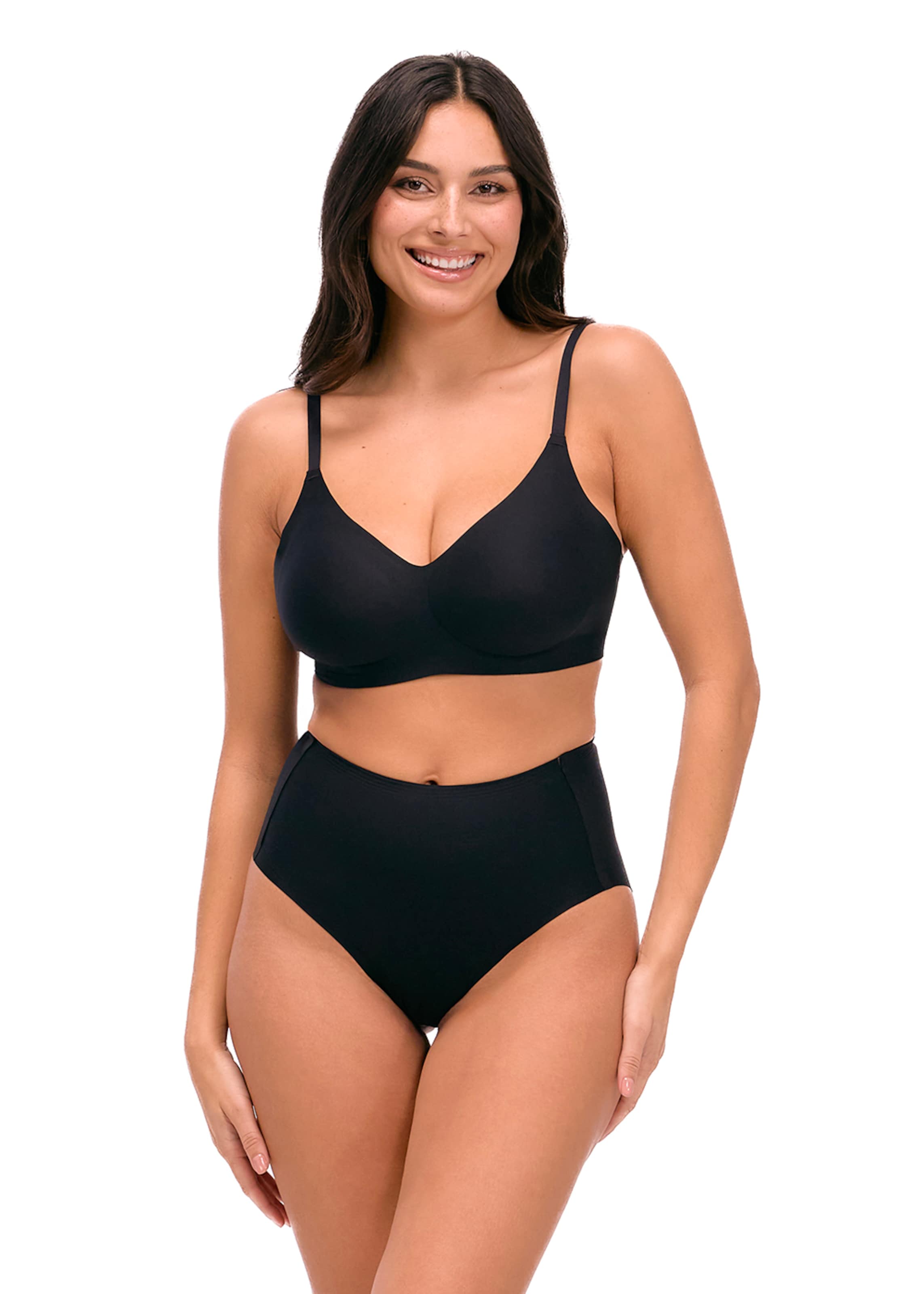 MAGIC Bodyfashion - Braga 'Smooth Support' en negro: frente