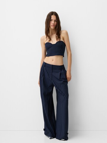 Wide leg Pantaloni con pieghe di Bershka in blu