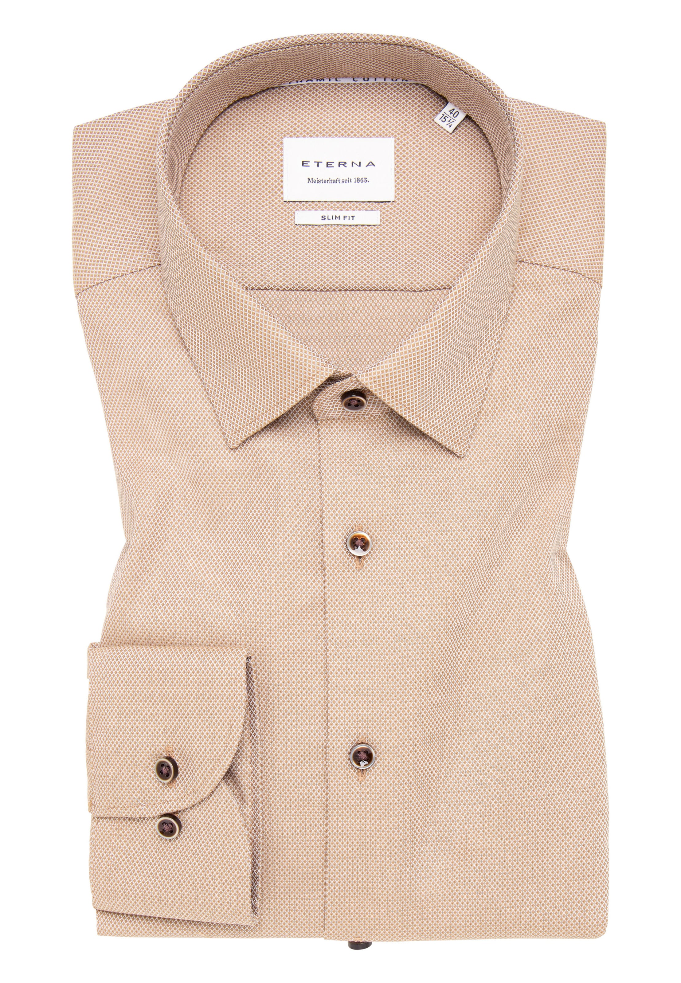 ETERNA Slim fit Zakelijk overhemd in Bruin