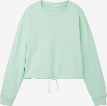 Sweat-shirt TOM TAILOR en vert : devant