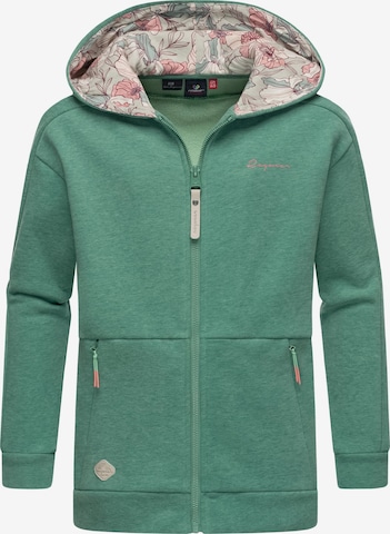 Ragwear Zip-Up Hoodie 'Theera' in Green: front