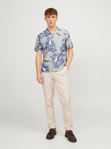 JACK & JONES - Comfort Fit Camisa 'Palma Resort' em verde