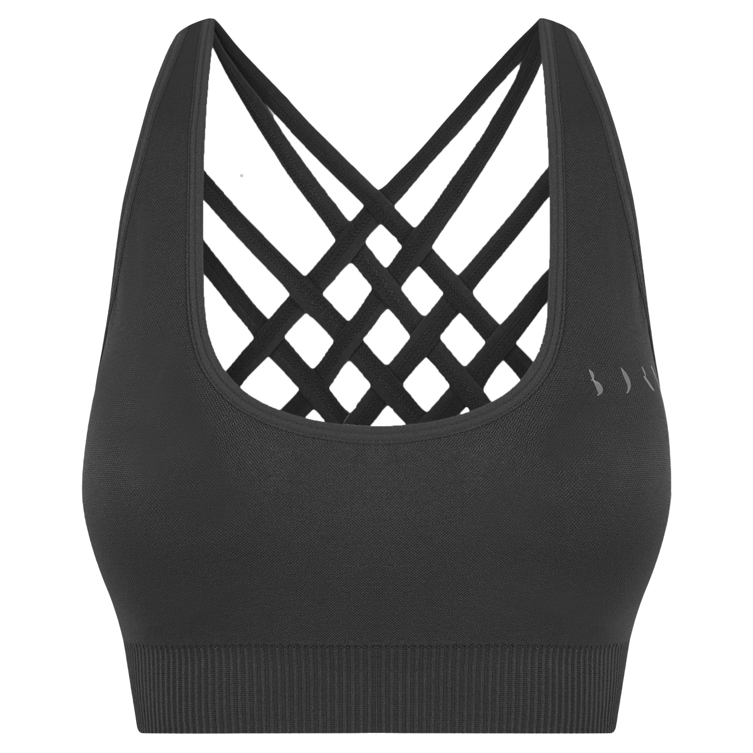 Born Living Yoga Sporttop in Zwart: voorkant