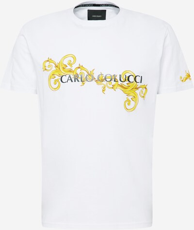 Tricou Carlo Colucci pe galben / gri / alb, Vizualizare produs