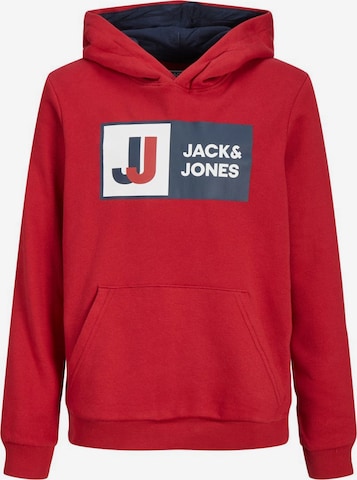 Jack & Jones Junior كنزة رياضية 'Logan' بلون أحمر: الأمام