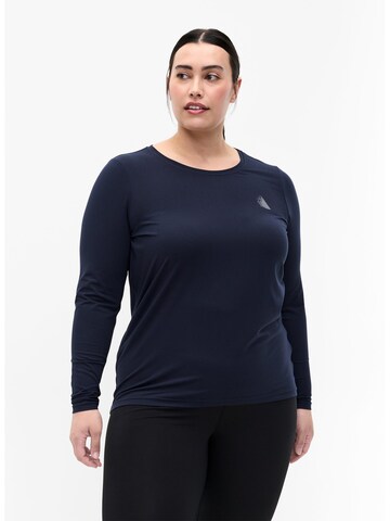 T-shirt fonctionnel Active by Zizzi en bleu : devant