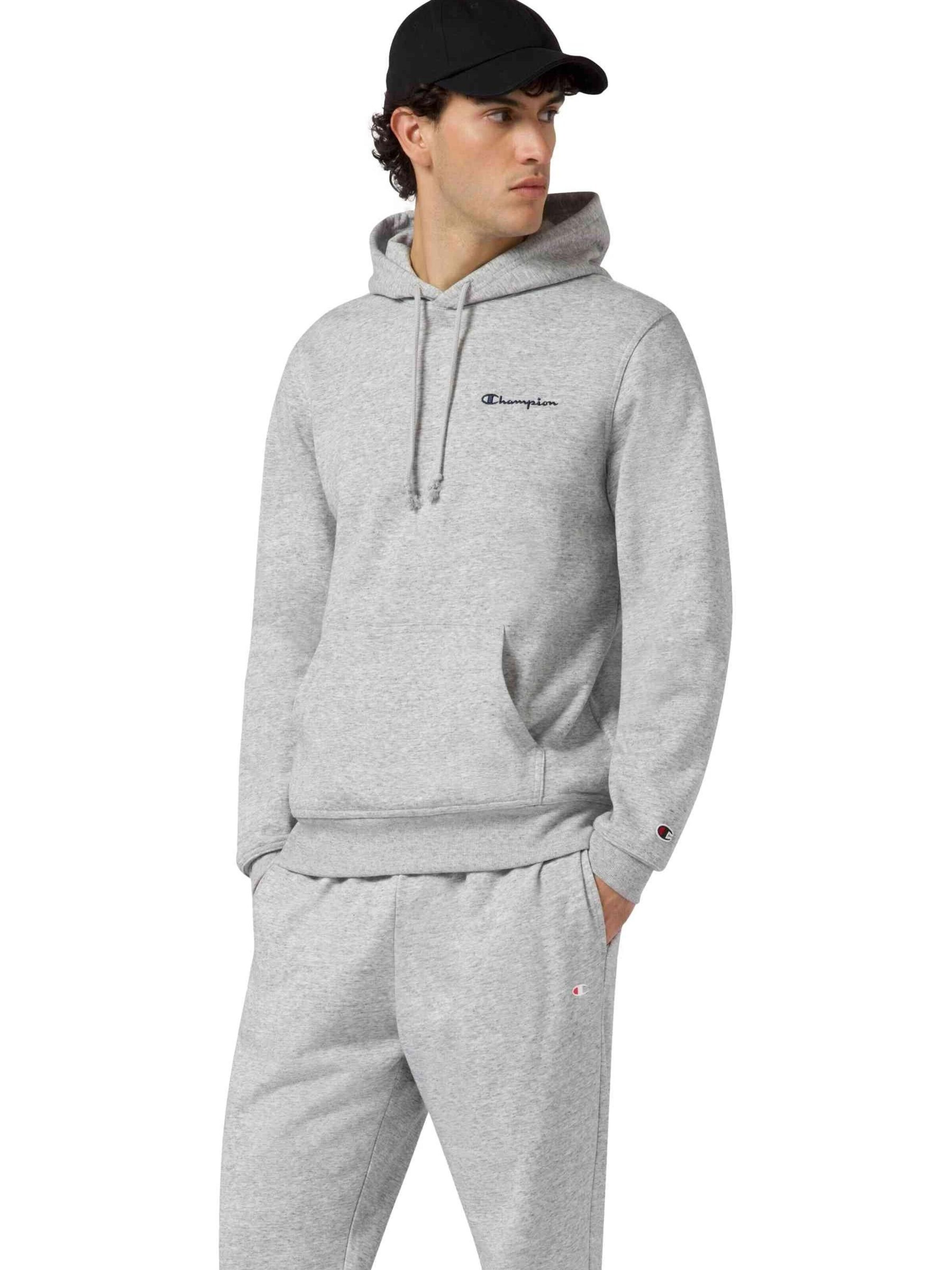 Champion -DO NOT USE- Sweatshirt 'Sudadera champion gris small embroidered logo hoodie'‌ in Grau: Vorderseite