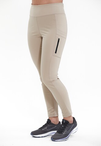 ENDURANCE Skinny Workout Pants 'Janney' in Beige: front