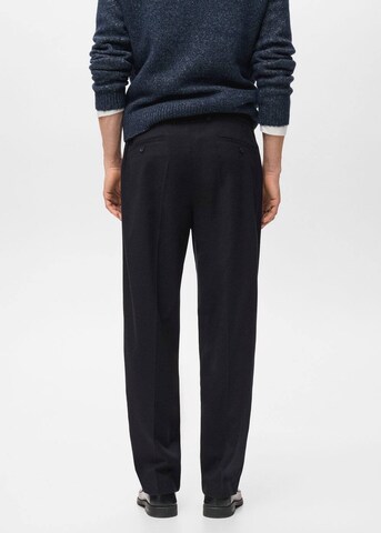 MANGO MAN Regular Pleat-Front Pants 'Piedra' in Black