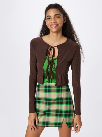 Daisy Street Shirt in Brown: front