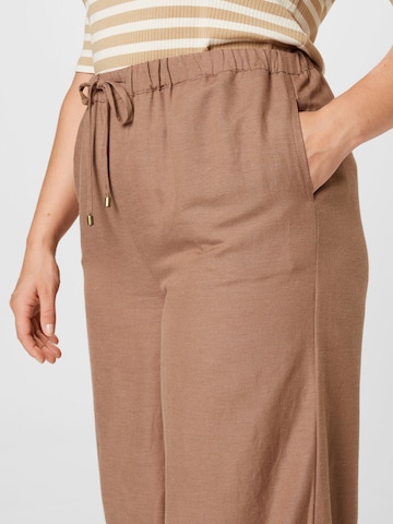 ONLY Carmakoma Szeroka nogawka Spodnie 'VIVA' w kolorze brązowy